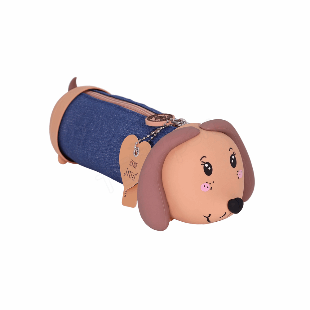 BELLTRADE Pencil case Fritzi the Dachshund Denim BEL-26502