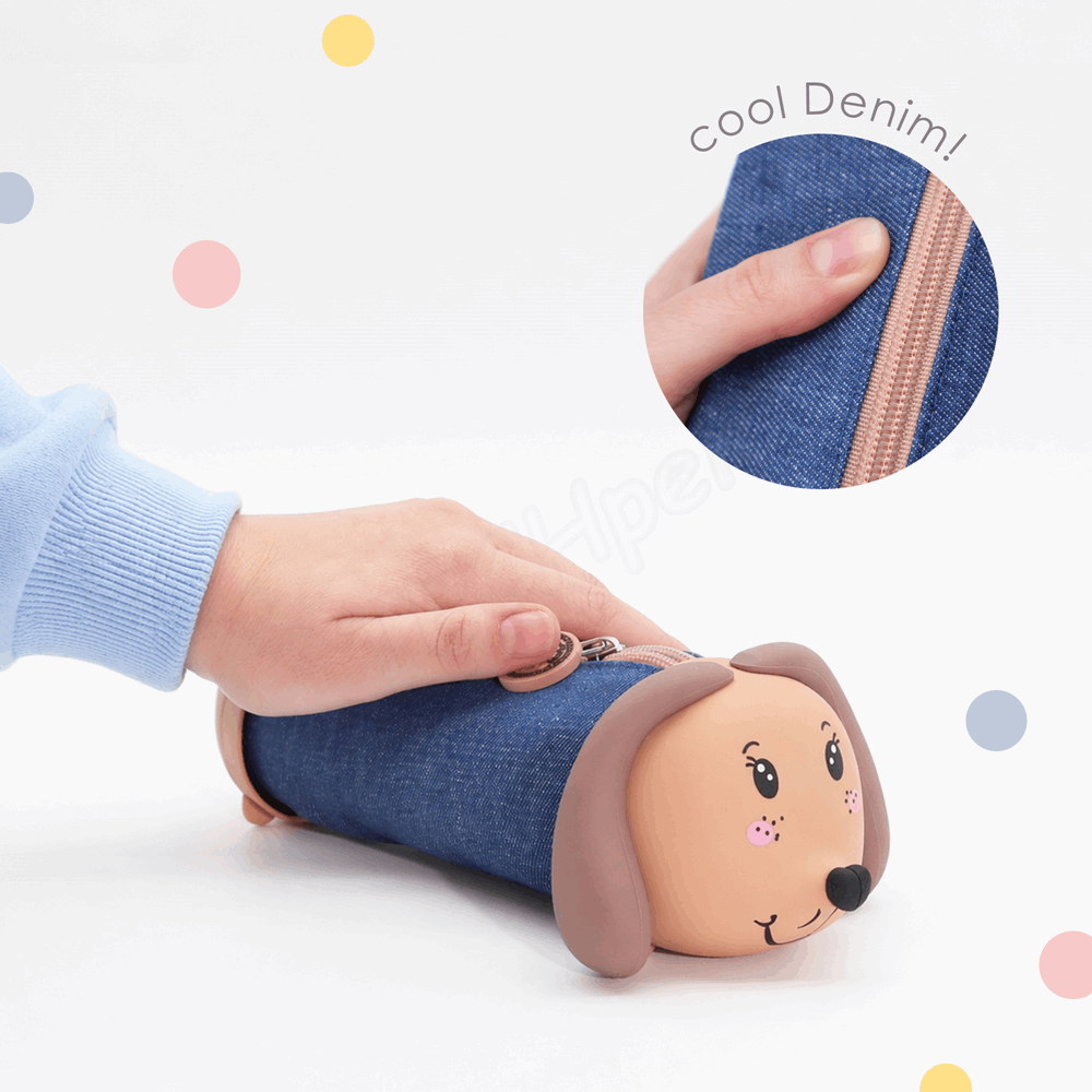 BELLTRADE Pencil case Fritzi the Dachshund Denim BEL-26502