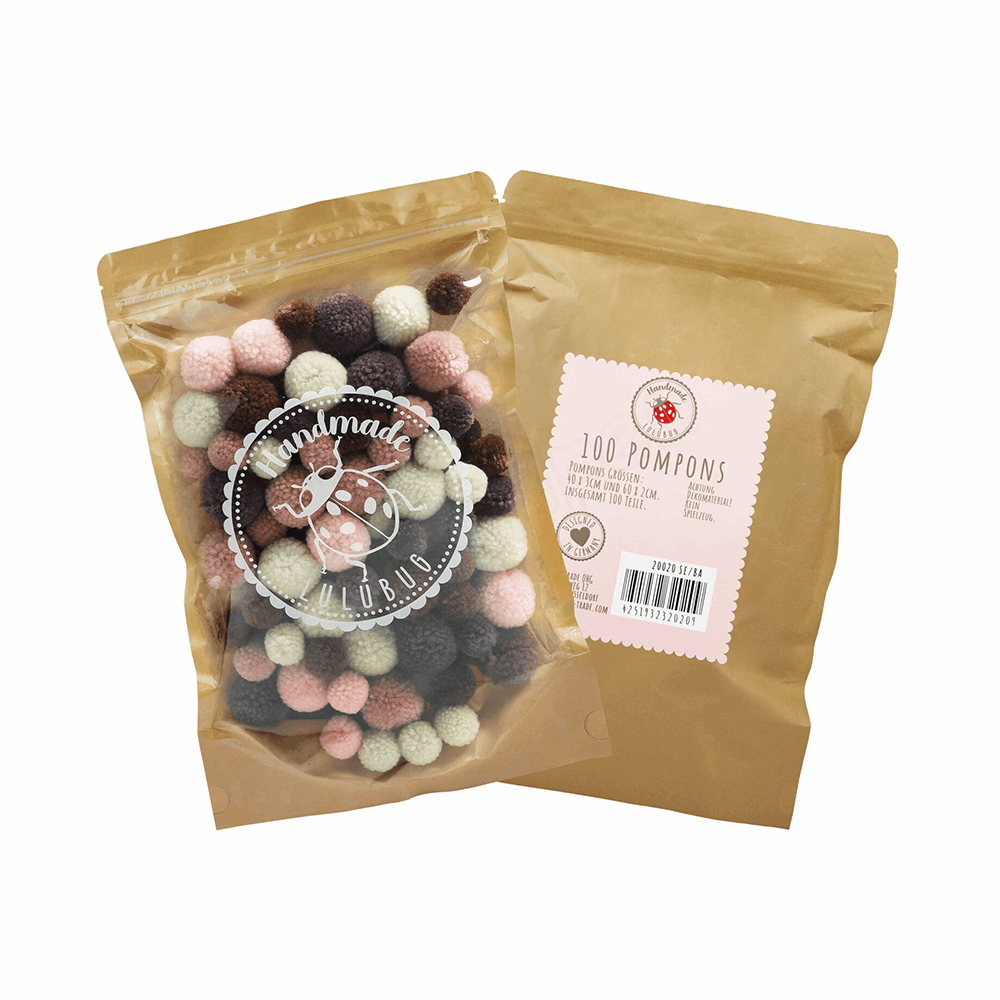 BELLTRADE Pom-pom set, 100 pcs, 