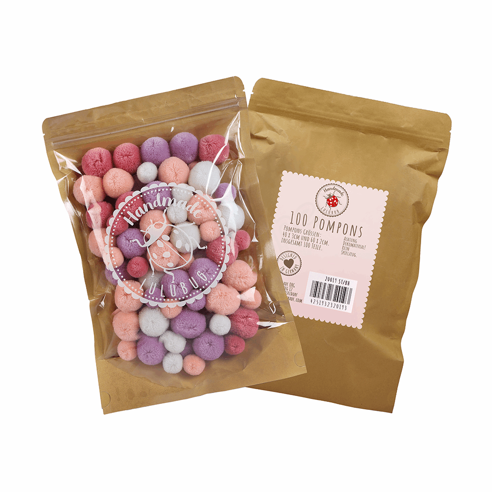 BELLTRADE Pom-pom set, 100 pcs, 