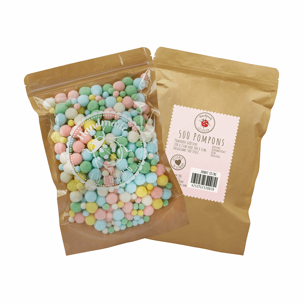 BELLTRADE Pom-pom set, 500 pcs, 