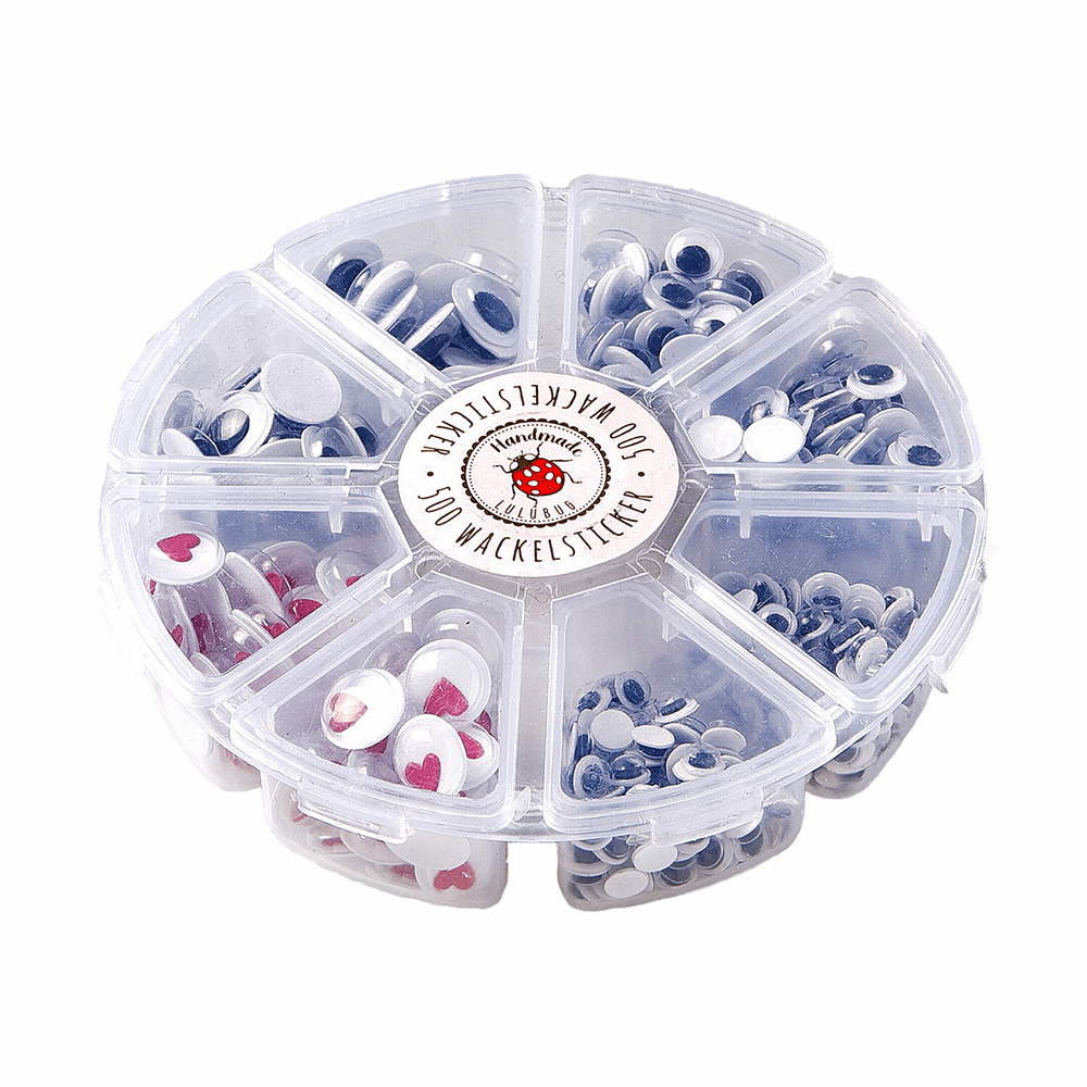 BELLTRADE Wiggle eyes / wiggle hearts, 500 pcs, assorted in box BEL-20006