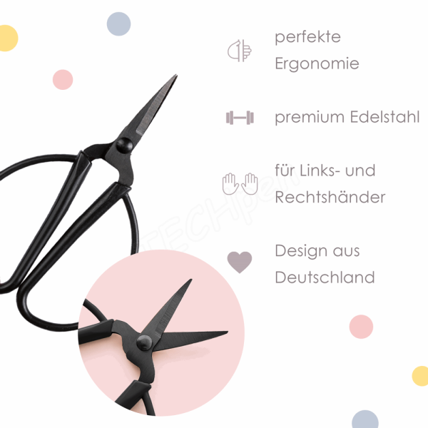 BELLTRADE Craft scissors, retro look, small, black, 8.5 cm BEL-15303