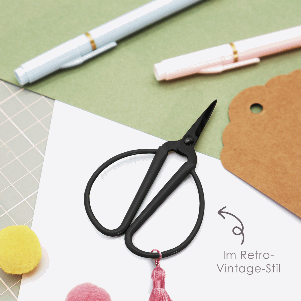 BELLTRADE Craft scissors, retro look, small, black, 8.5 cm BEL-15303