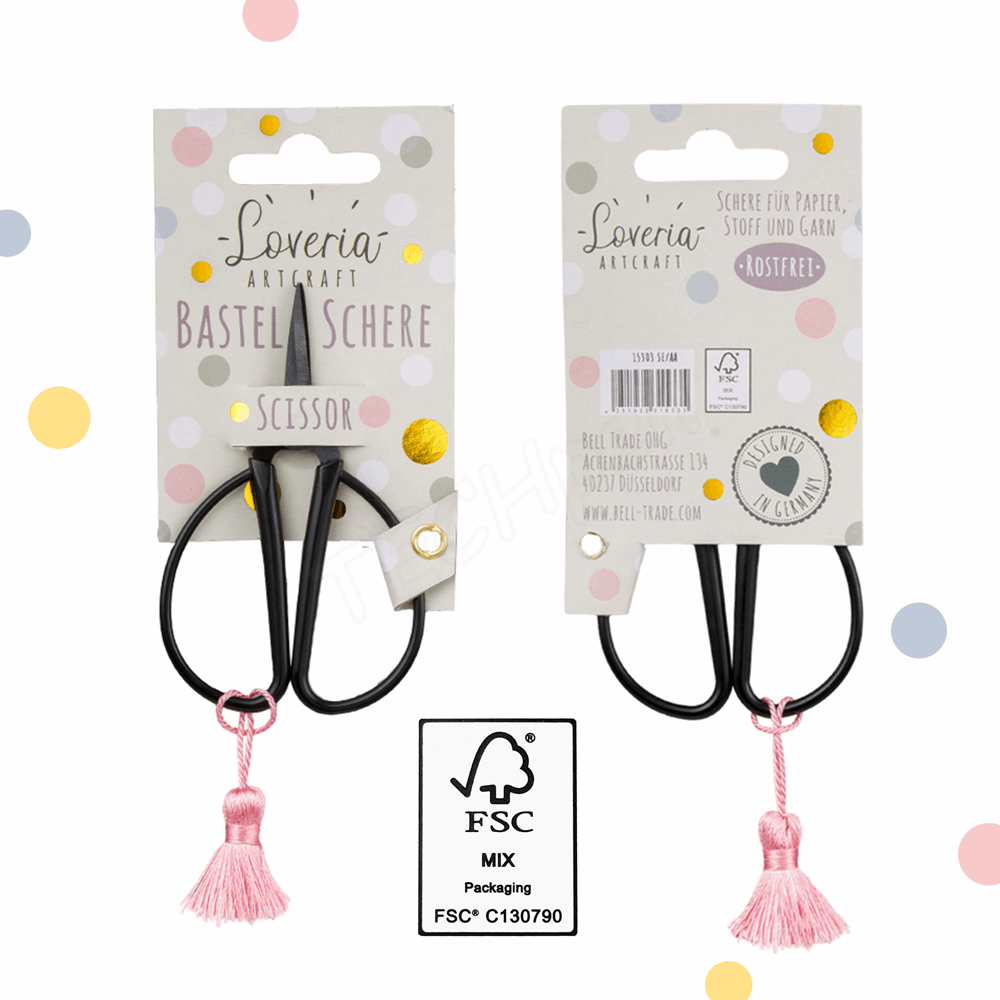 BELLTRADE Craft scissors, retro look, small, black, 8.5 cm BEL-15303