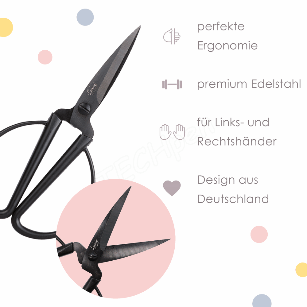 BELLTRADE Craft scissors, retro look, black, 14.5 cm BEL-15301