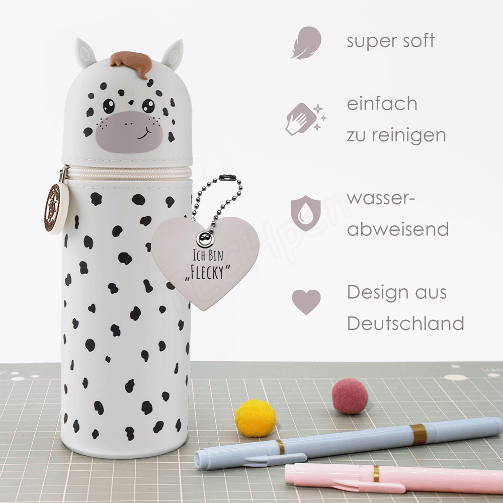 BELLTRADE Silicone Pencil Case Dapple Gray Horse Flecky BEL-24211