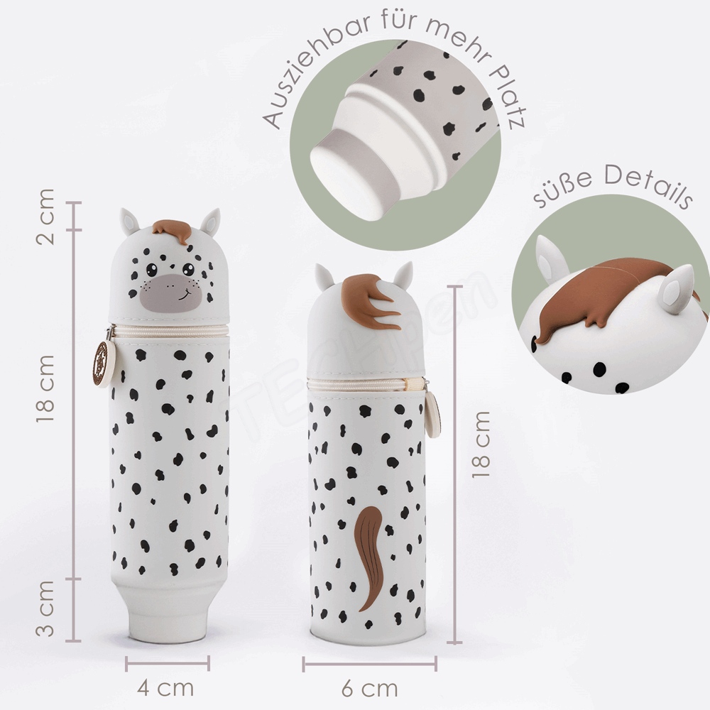 BELLTRADE Silicone Pencil Case Dapple Gray Horse Flecky BEL-24211