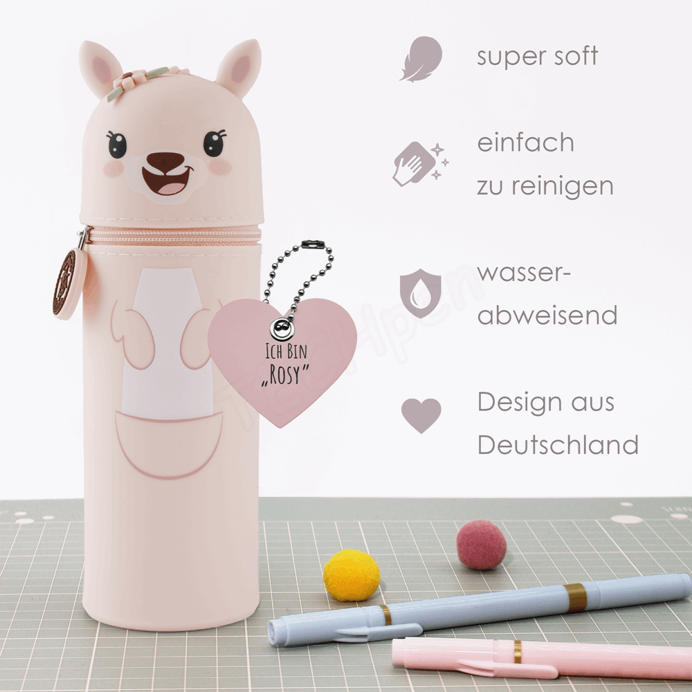 BELLTRADE Silicone Pencil Case Kangaroo Rosy BEL-24112