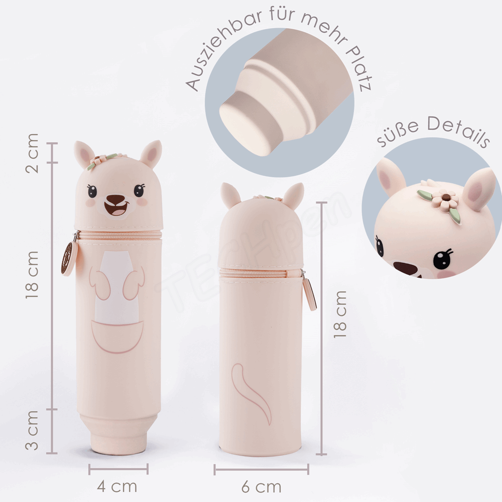 BELLTRADE Silicone Pencil Case Kangaroo Rosy BEL-24112