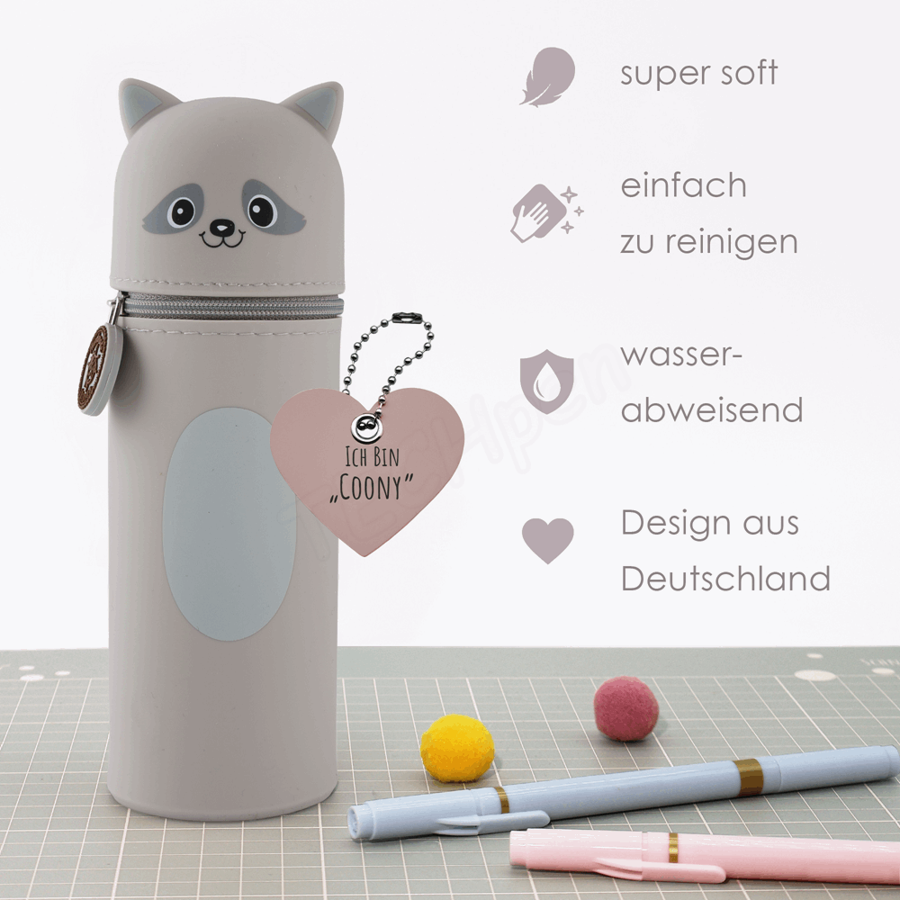 BELLTRADE Silicone Pencil Case Raccoon Coony BEL-24114