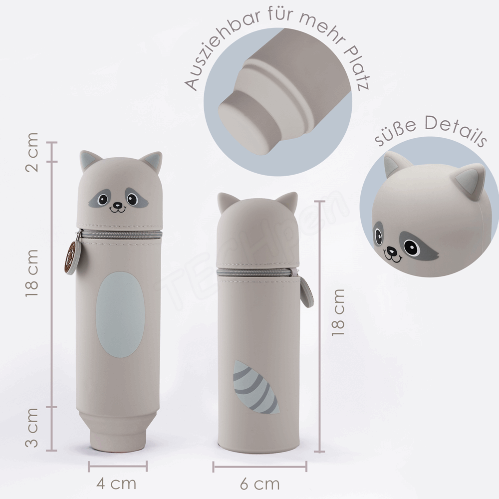 BELLTRADE Silicone Pencil Case Raccoon Coony BEL-24114