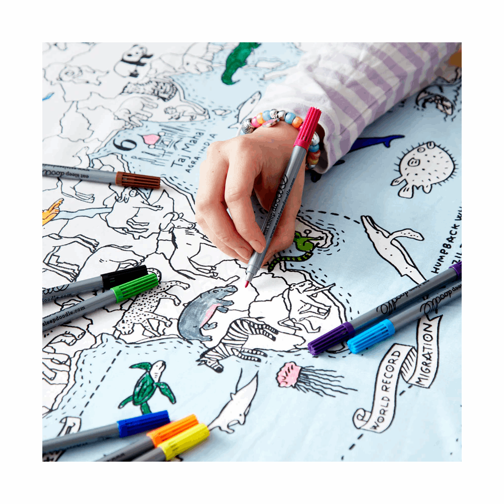 EATSLEEPDOODLE Tablecloth world map MAPTS 206002