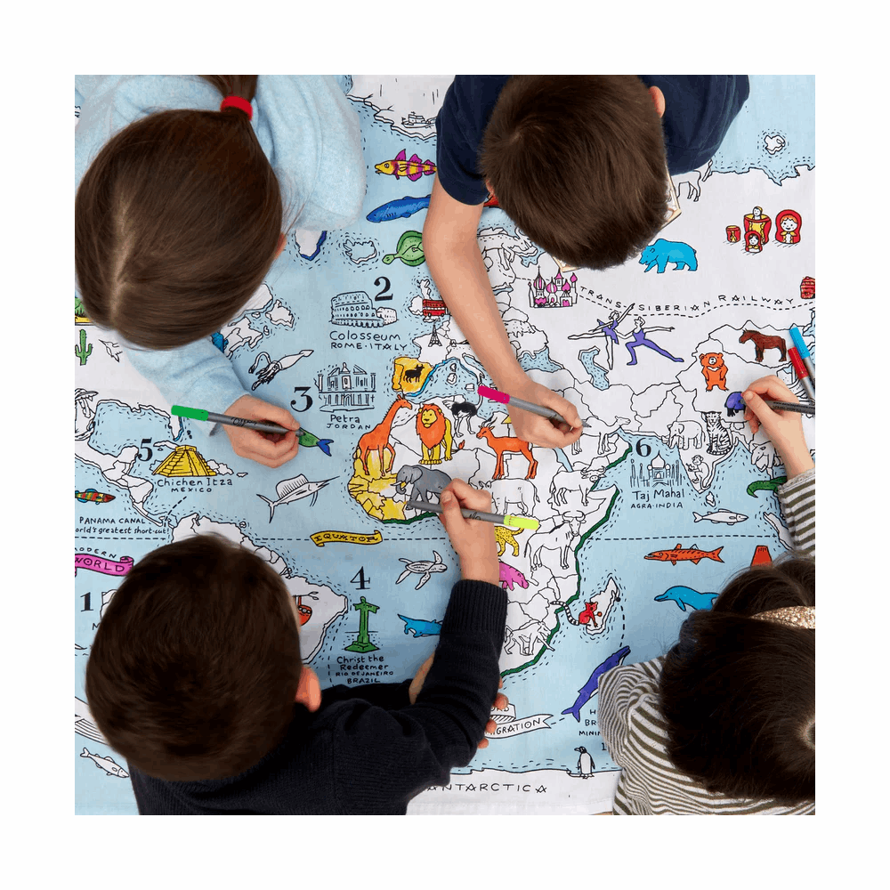EATSLEEPDOODLE Tablecloth world map MAPTS 206002