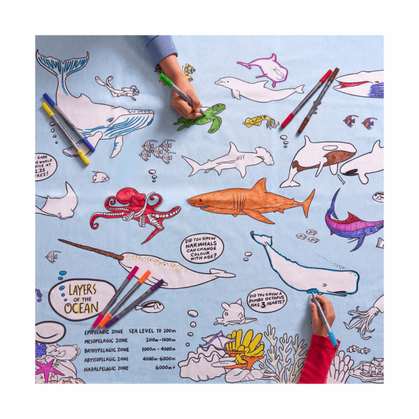 EATSLEEPDOODLE Tablecloth under the sea SEATS 206004