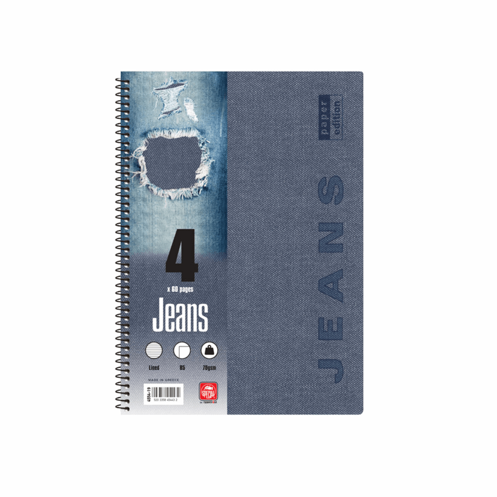 TYPOTRUST JEANS ΤΕΤΡΑΔΙO ΣΠΙΡΑΛ Β5(17Χ25) 4Θ 120φ 4554-19