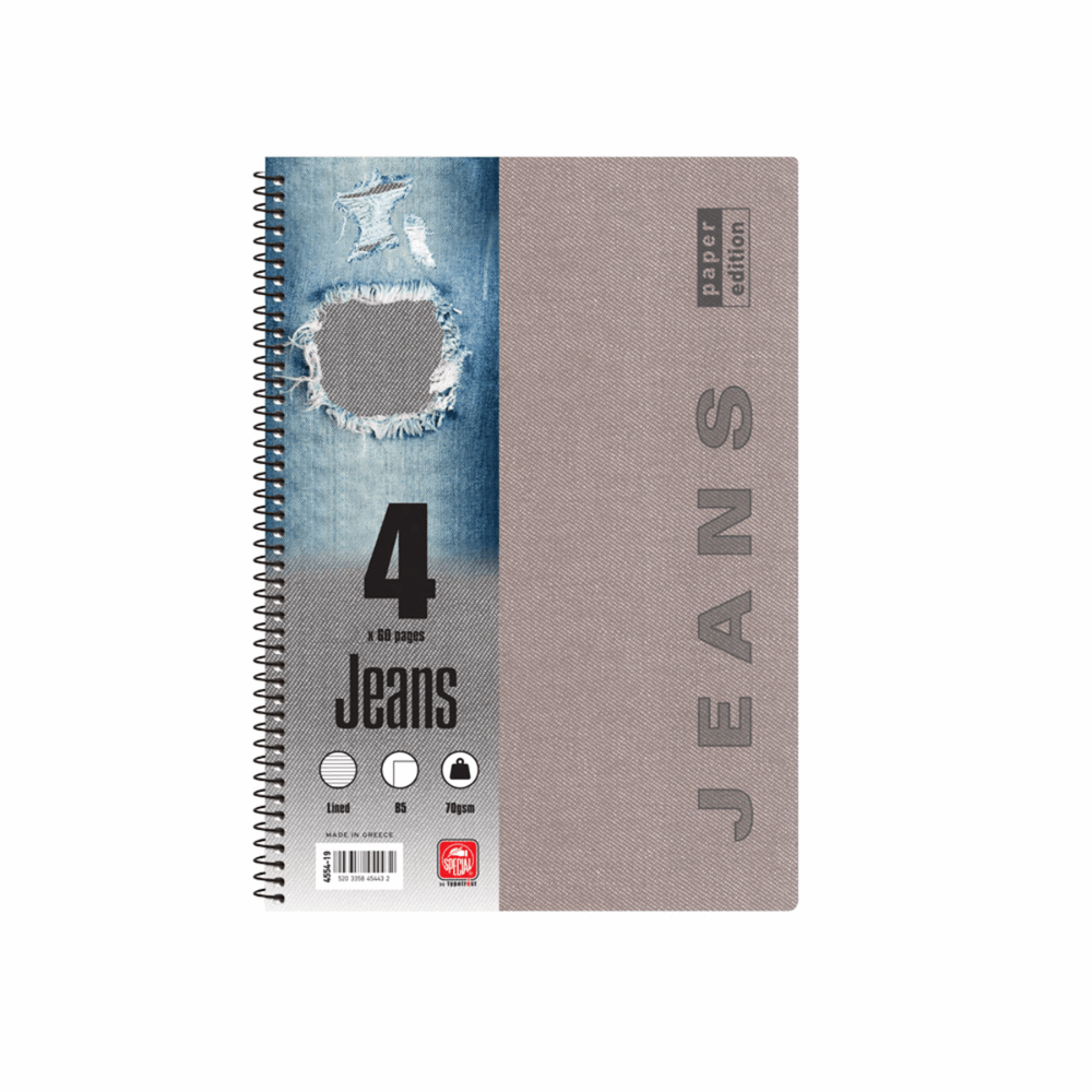 TYPOTRUST JEANS ΤΕΤΡΑΔΙO ΣΠΙΡΑΛ Β5(17Χ25) 4Θ 120φ 4554-19