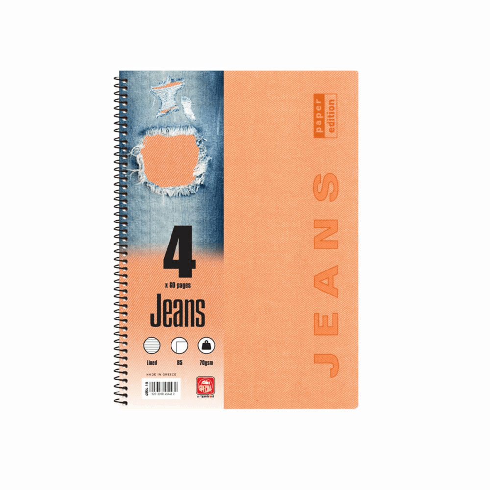 TYPOTRUST JEANS ΤΕΤΡΑΔΙO ΣΠΙΡΑΛ Β5(17Χ25) 4Θ 120φ 4554-19