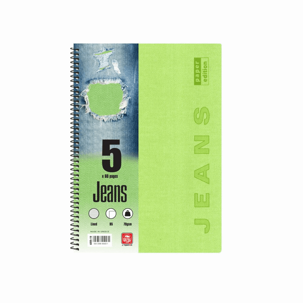 TYPOTRUST JEANS ΤΕΤΡΑΔΙO ΣΠΙΡΑΛ Β5(17Χ25) 5Θ 150φ 4555-19