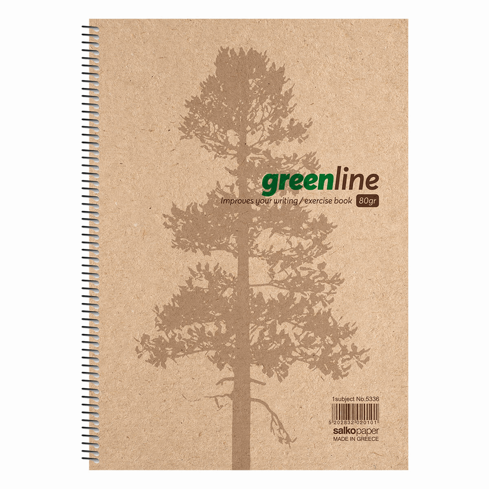 SALKO GREENLINE ΤΕΤΡΑΔΙΟ ΣΠΙΡΑΛ Α4(21X29) 4Θ 120φ 5339