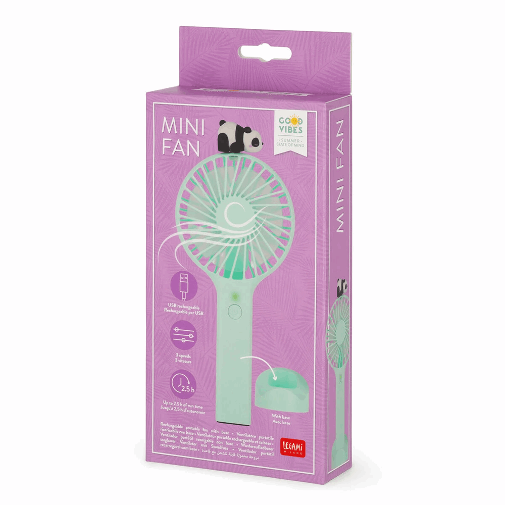 LEGAMI RECHARGEABLE PORTABLE FAN WITH - MINI FAN - PANDA MDF0001