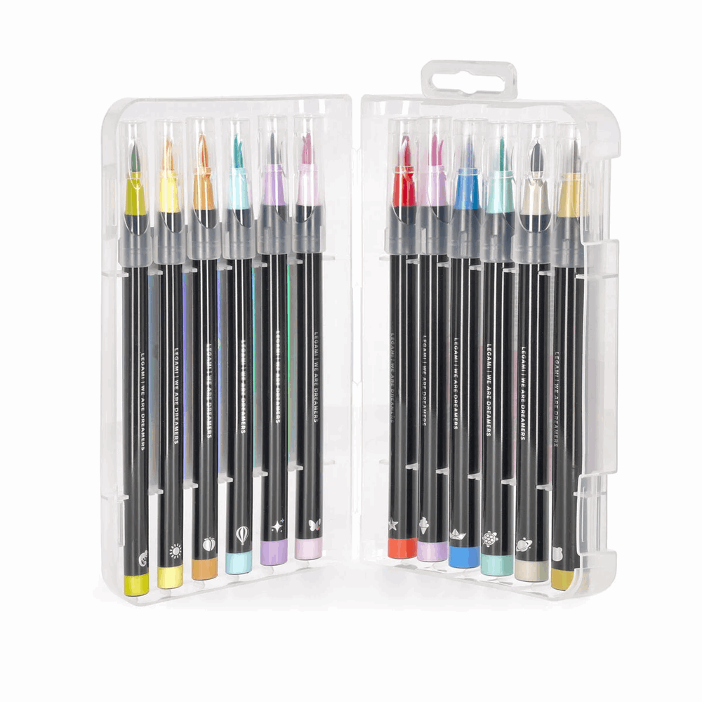 LEGAMI BUMA0002 Set of 12 Brush Markers in Pastel Colours - Brush Markers
