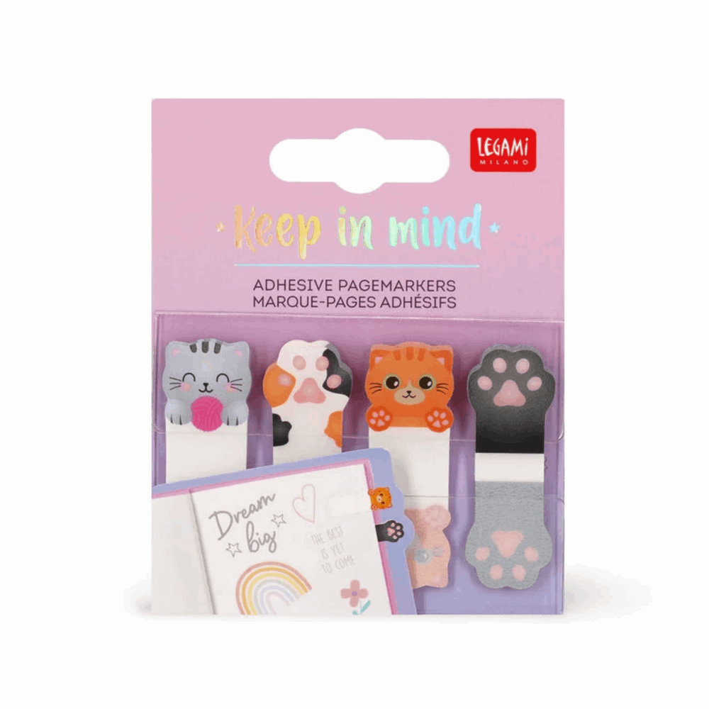 LEGAMI SKNKIT2 ADHESIVE PAGEMARKERS - KEEP IN MIND_KIT_12PCS - KITTY