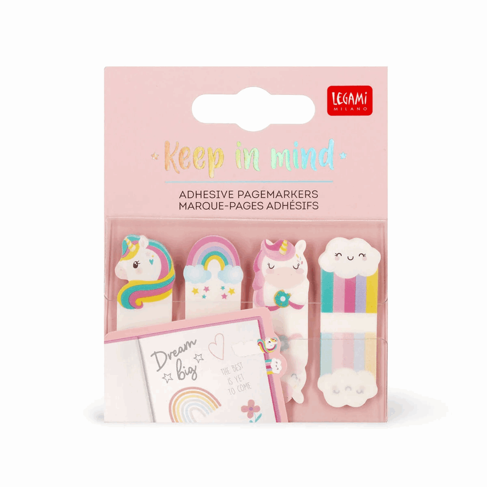 LEGAMI SKNKIT1 ADHESIVE PAGEMARKERS - KEEP IN MIND - UNICORN