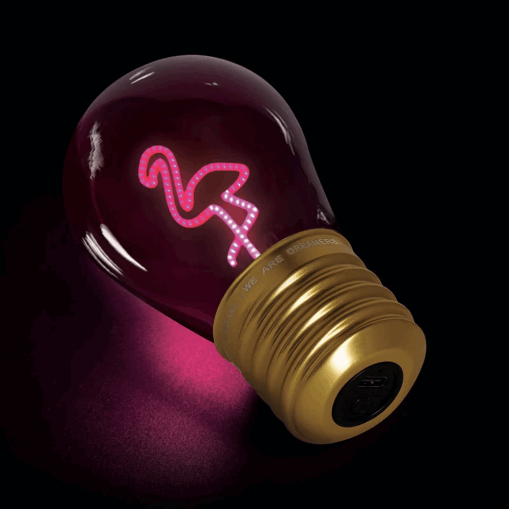 LEGAMI CLB0007 LIGHTBULB-SHAPED TABLE LAMP - BULB FICTION - FLAMINGO