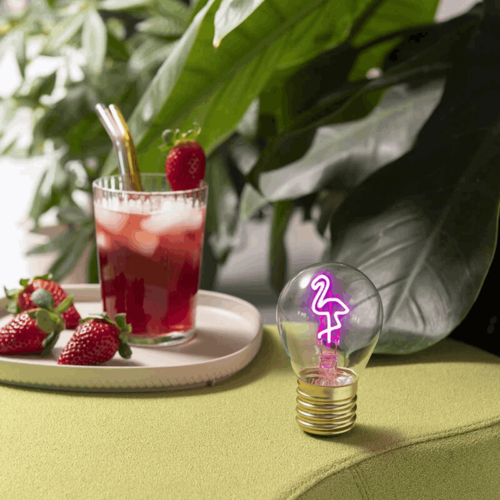 LEGAMI CLB0007 LIGHTBULB-SHAPED TABLE LAMP - BULB FICTION - FLAMINGO