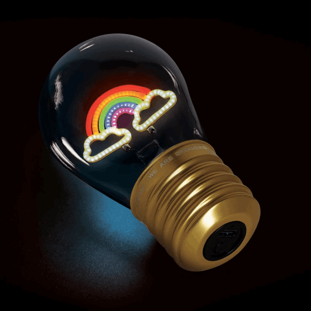 LEGAMI CLB0008 LIGHTBULB-SHAPED TABLE LAMP - BULB FICTION - RAINBOW