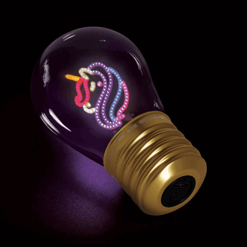 LEGAMI CLB0013 LIGHTBULB-SHAPED TABLE LAMP - BULB FICTION - UNICORN