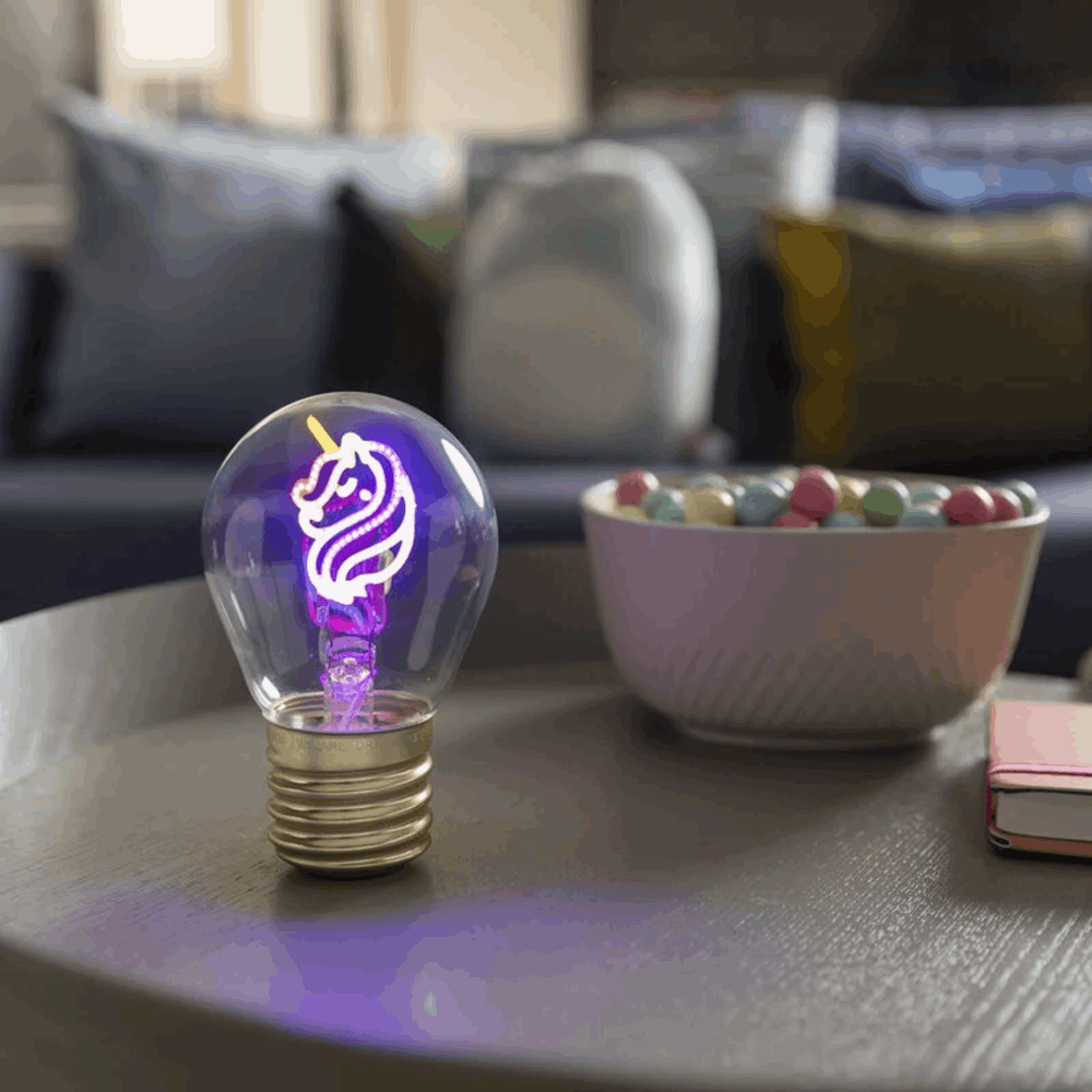 LEGAMI CLB0013 LIGHTBULB-SHAPED TABLE LAMP - BULB FICTION - UNICORN