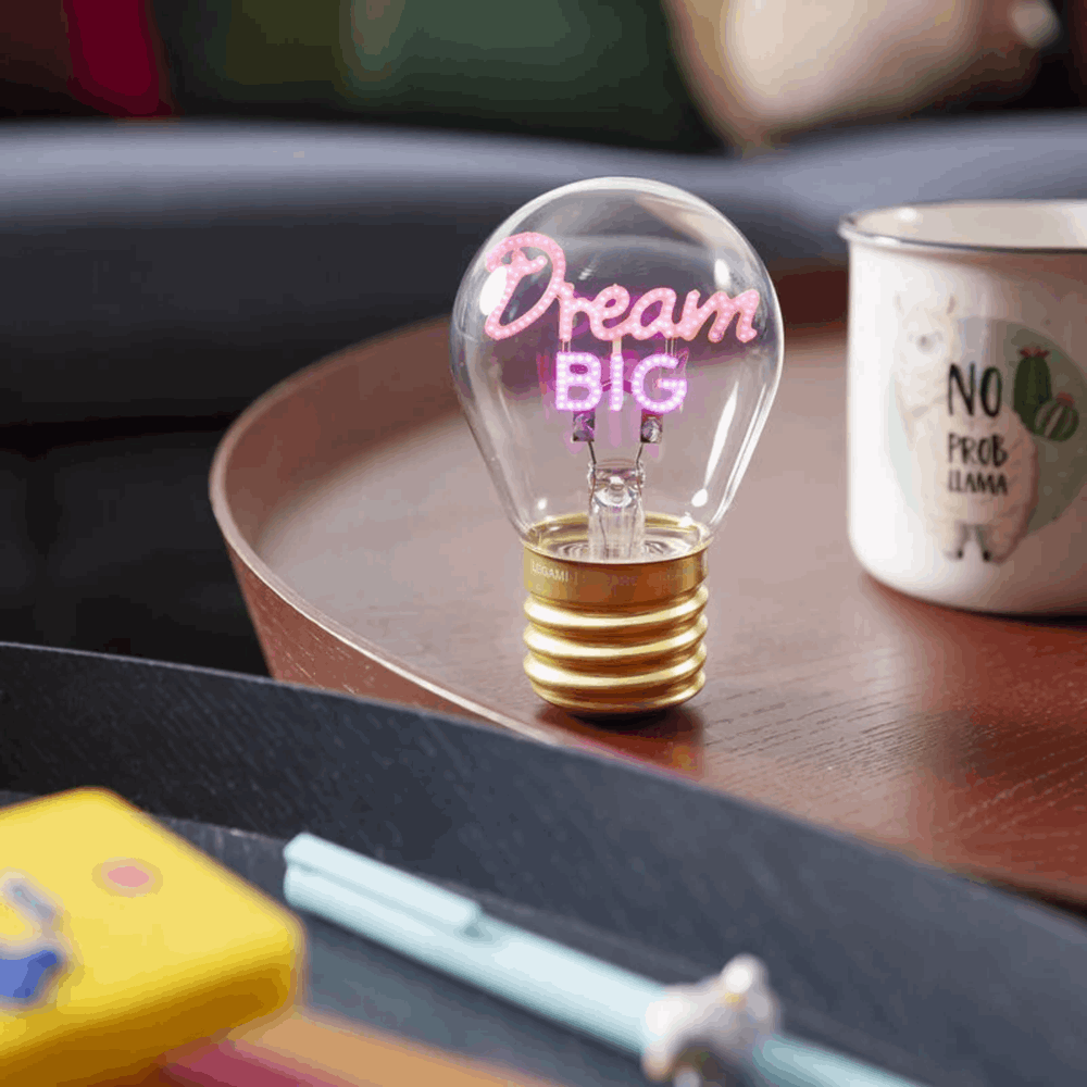 LEGAMI CLB0014 LIGHTBULB-SHAPED TABLE LAMP - BULB FICTION - DREAM BIG