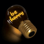 LEGAMI CLB0015 LIGHTBULB-SHAPED TABLE LAMP - BULB FICTION - BE HAPPY