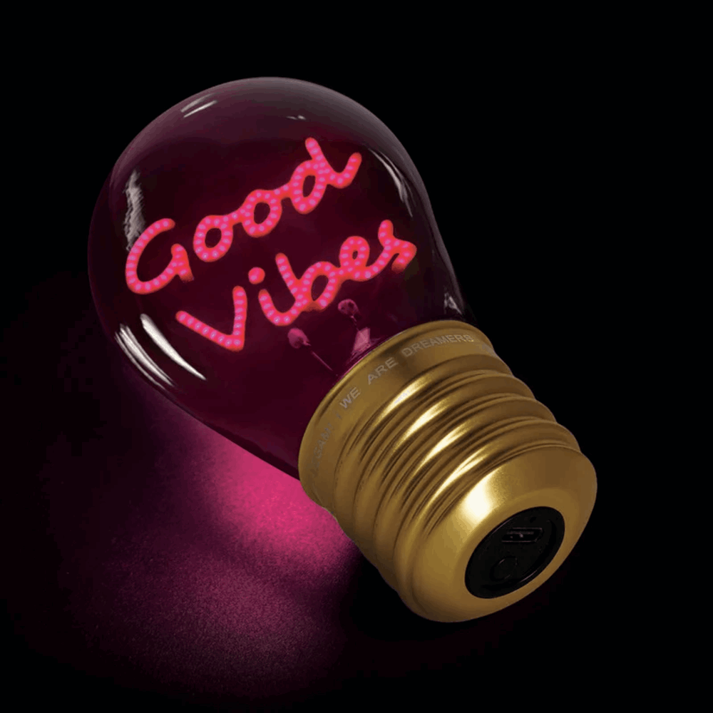 LEGAMI CLB0016 LIGHTBULB-SHAPED TABLE LAMP - BULB FICTION - GOOD VIBES