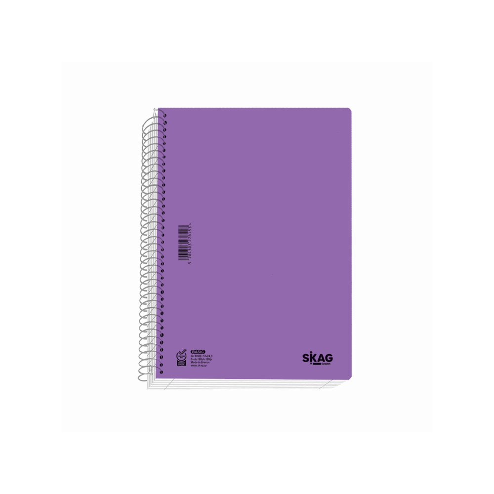 SKAG BASIC ΤΕΤΡΑΔΙΟ ΣΠΙΡΑΛ Β5(17x25) 5Θ 150φ Νο8005 276177