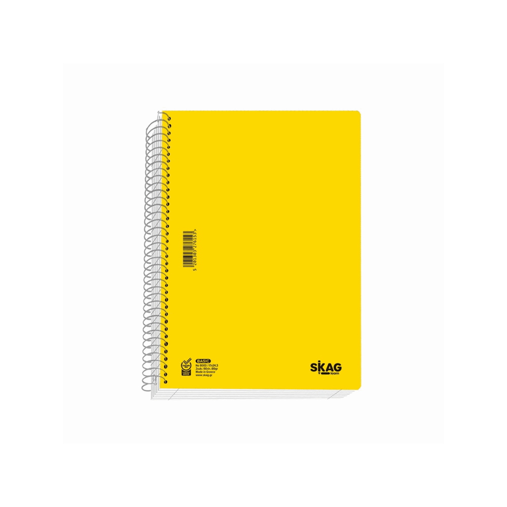 SKAG BASIC ΤΕΤΡΑΔΙΟ ΣΠΙΡΑΛ Β5(17x25) 5Θ 150φ Νο8005 276177