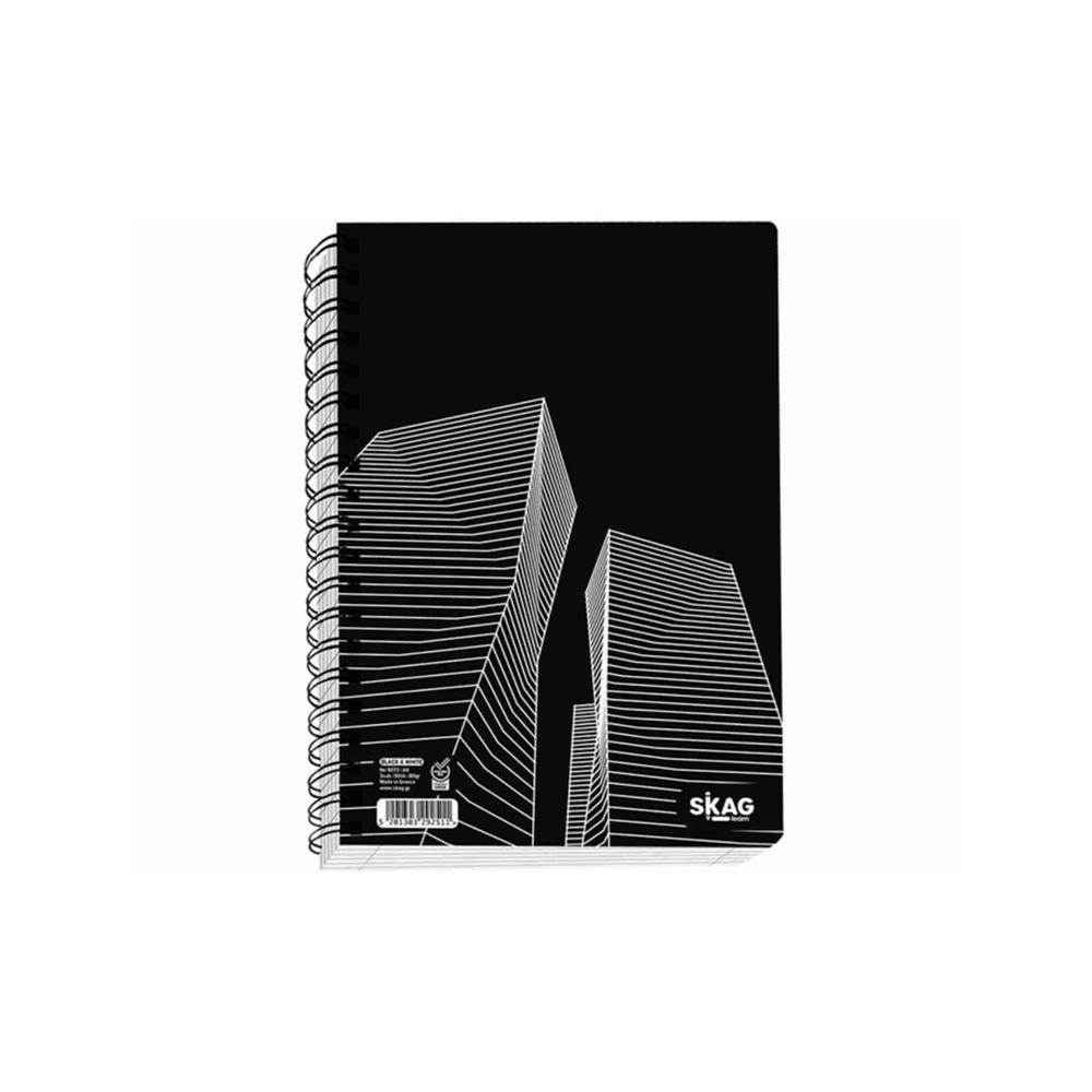 SKAG BLACK & WHITE ΤΕΤΡΑΔΙΟ ΣΠΙΡΑΛ A4(21Χ29) 2Θ 60φ 292504