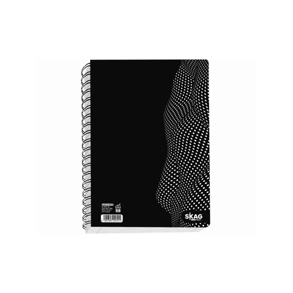 SKAG BLACK & WHITE ΤΕΤΡΑΔΙΟ ΣΠΙΡΑΛ A4(21Χ29) 2Θ 60φ 292504
