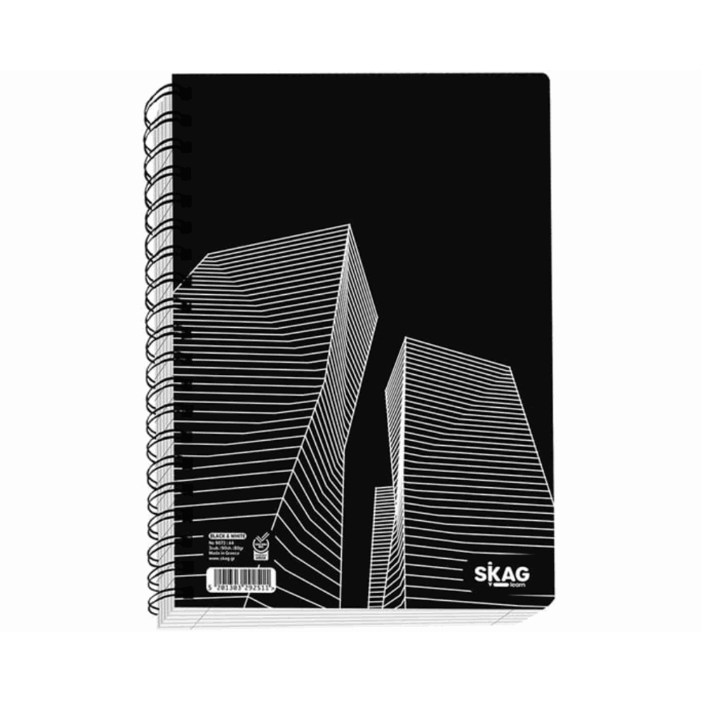 SKAG BLACK & WHITE ΤΕΤΡΑΔΙΟ ΣΠΙΡΑΛ A4(21Χ29) 3Θ 90φ 292511