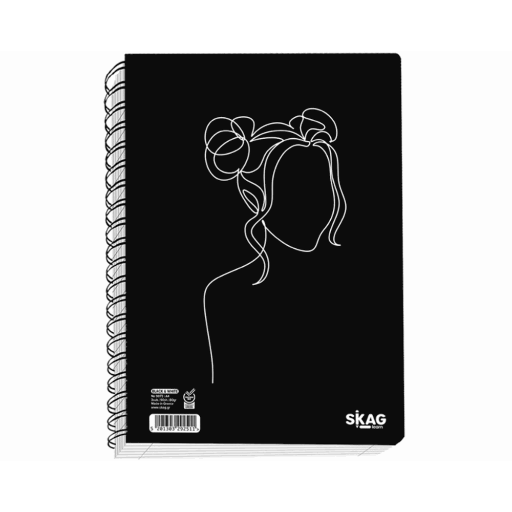 SKAG BLACK & WHITE ΤΕΤΡΑΔΙΟ ΣΠΙΡΑΛ A4(21Χ29) 3Θ 90φ 292511