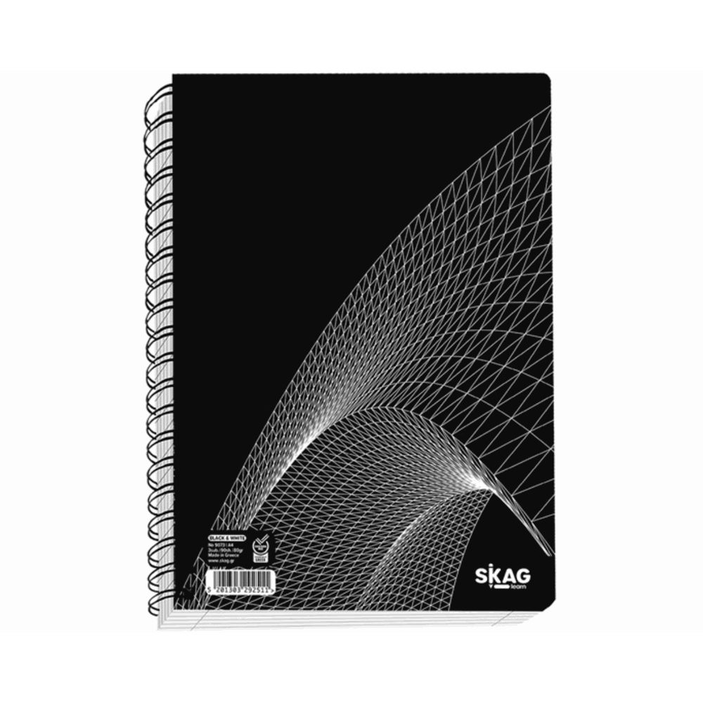 SKAG BLACK & WHITE ΤΕΤΡΑΔΙΟ ΣΠΙΡΑΛ A4(21Χ29) 3Θ 90φ 292511