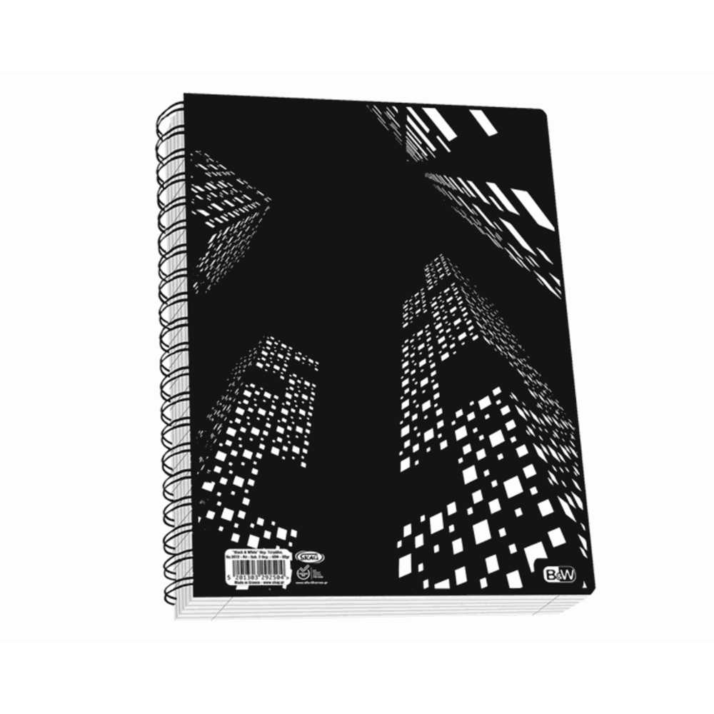 SKAG BLACK & WHITE ΤΕΤΡΑΔΙΟ ΣΠΙΡΑΛ A4(21Χ29) 3Θ 90φ 292511
