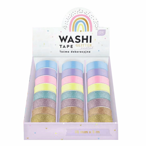 INTERDRUK ΑΥΤΟΚΟΛΛΗΤΗ ΧΑΡΤΟΤΑΙΝΙΑ ΧΕΙΡΟΤΕΧΝΙΑΣ GLITTER PASTEL 15mmx5m 304056