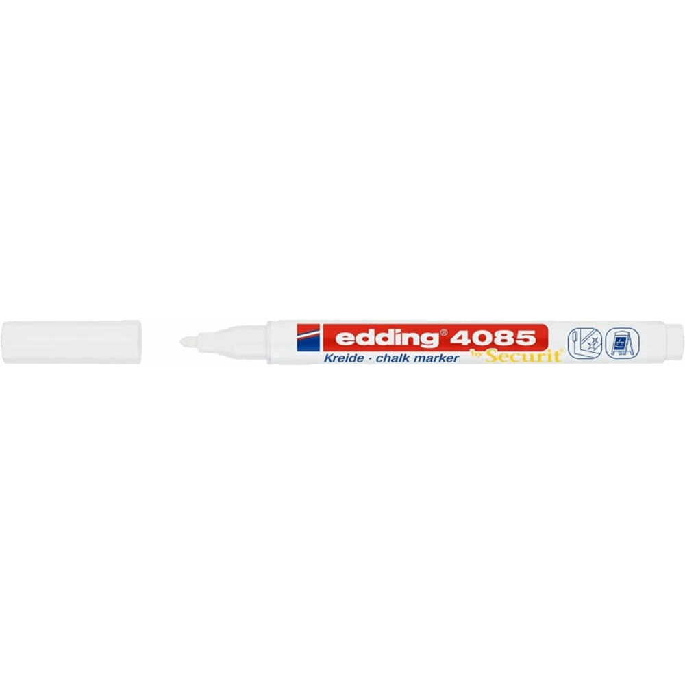 EDDING 4085 ΜΑΡΚΑΔΟΡΟΣ ΚΙΜΩΛΙΑΣ KREIDΕ BY SECURIT 1-2mm WATER BASED INK FLUO WHITE 4-4085049