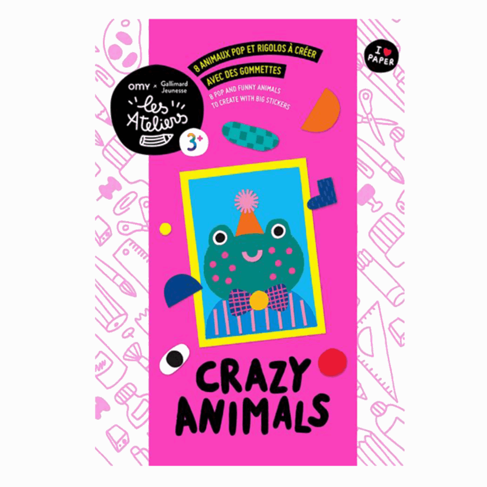 LES ATELIERS ΚΑΛΛΙΤΕΧΝΙΚΟ ΠΑΙΧΝΙΔΙ ΔΗΜΙΟΥΡΓΙΑΣ  CRAZY ANIMALS (3+) - ΤΡΕΛΑ ΖΩΑΚΙΑ GJ-04