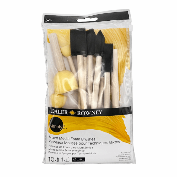 DALER ROWNEY SIMPLY MIXED MEDIA FOAM BRUSH SET 10PCS 216650210