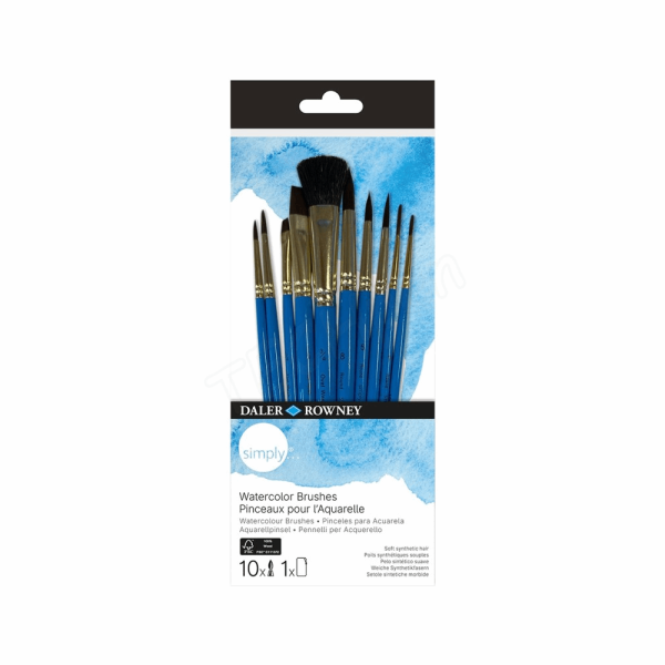 DALER ROWNEY SIMPLY MIXED WATERCOLOR BRUSHES SET 10PCS 216610110