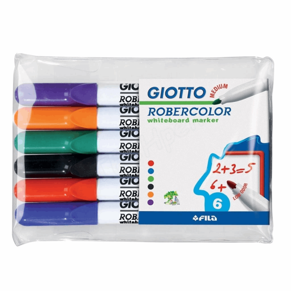 GIOTTO ΜΑΡΚΑΔΟΡΟΙ ΑΣΠΡΟΠΙΝΑΚΑ ΜΕΣΑΙΟΙ 6ΤΕΜ ASS. ROBERCOLOR 000414200